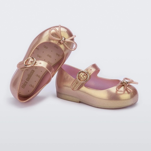Mini Melissa Shoes Mini Melissa Sweet Love Flat Bow Baby Pink Rose